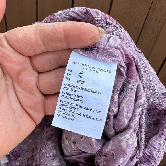American Eagle | NWT Size XS Lilac Babydoll Peplum Top - Picture 6 of 12